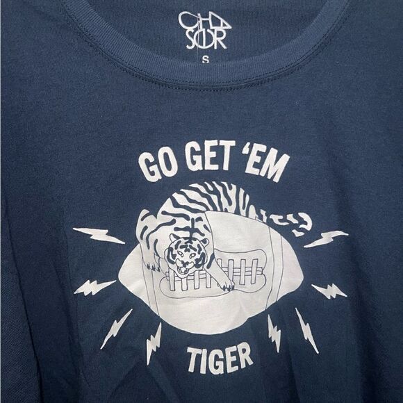 Chaser crop fit Tiger Football Camp Sweatshirt Mood Indigo Size Smsll - Picture 5 of 7